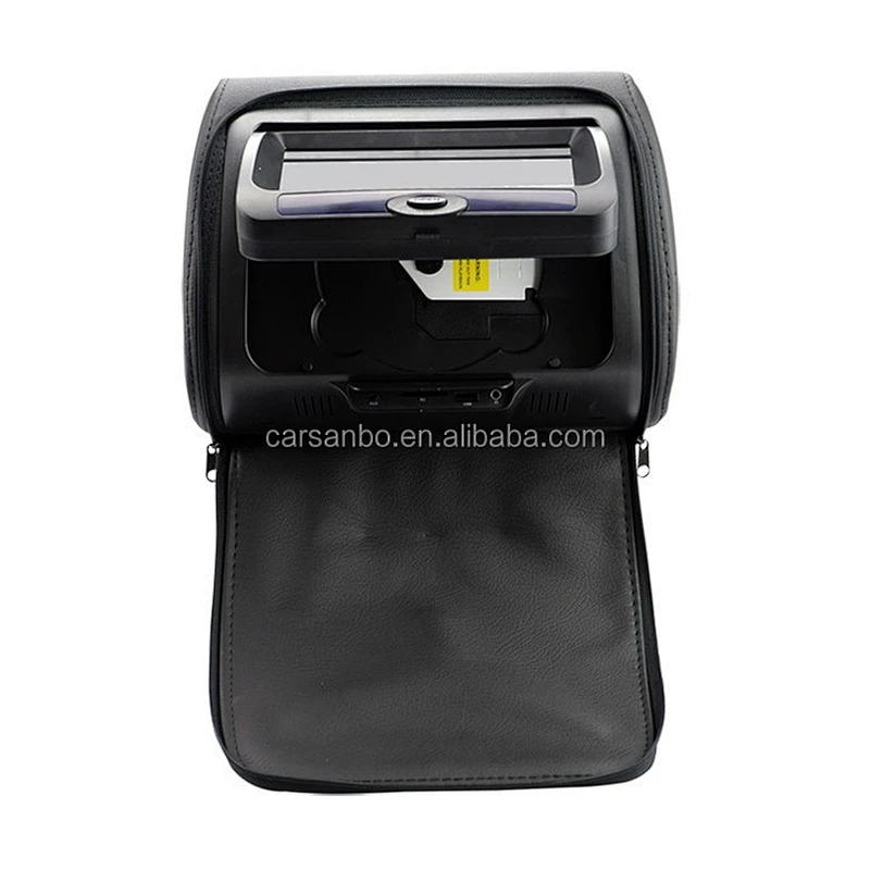 9inch active headrest car DVD monitor with zipper,black color,FM
