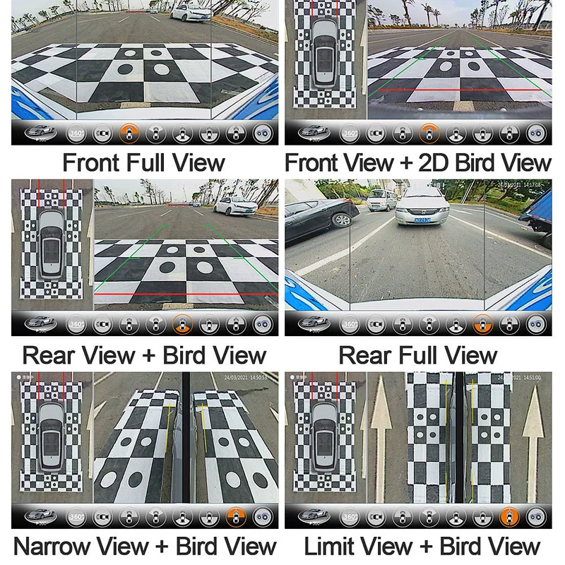Support Japanese Language super night vision new 3D 360 around view system for civic