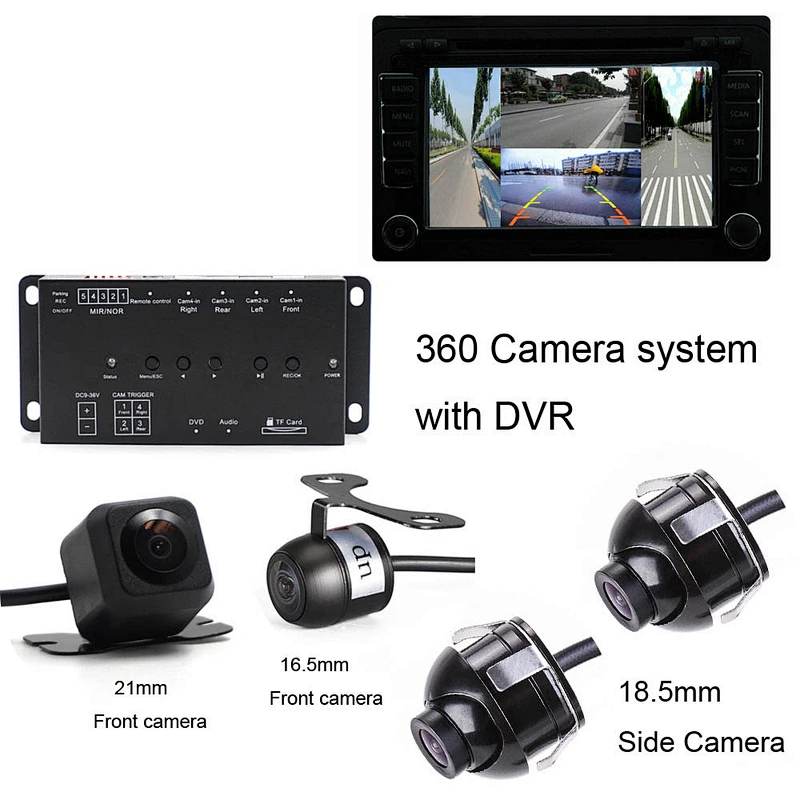 4CH Quad video switch box with recorder function 4 cameras KIT