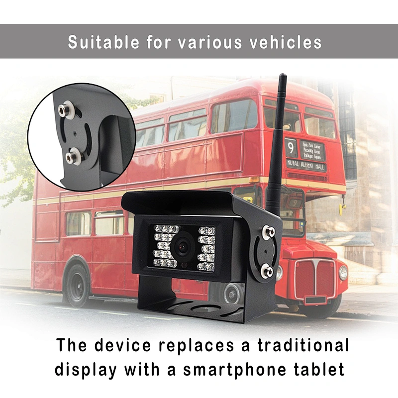 Wifi wireless backup camera for bus rear view
