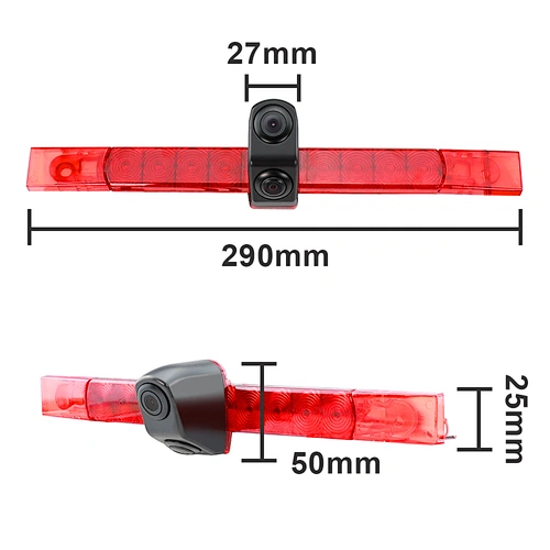 twins lens 3rd universal Slim Flat Back Housing brake light backup camera with line switchable