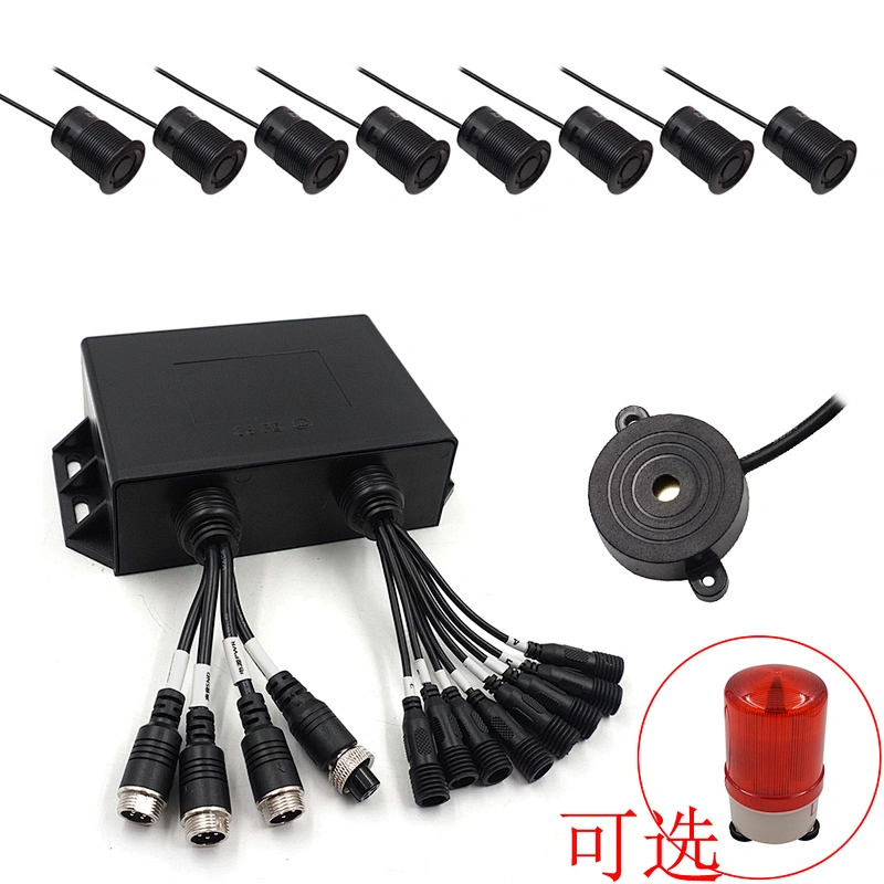 Waterproof 8pcs sensors warning light alarm visible radar parking sensor system for Truck / Excavator / Trailer