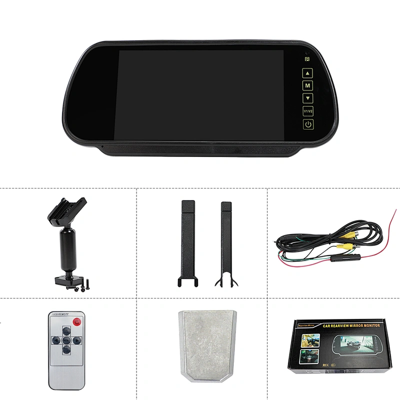 12-36V  7 inch  rearview mirror monitor with oem bracket