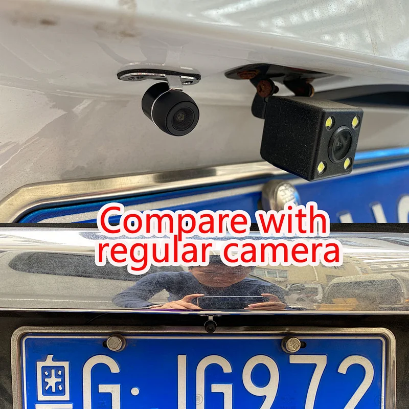 12.5mm hanging and drilling mount car rear view camera with guide line switchable cable