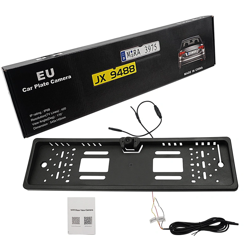 European car license plate rearview camera with wifi function