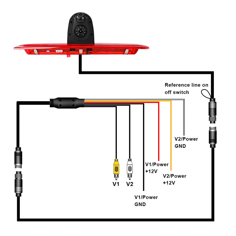 Dual lens 3rd oem brake light backup camera used for FORD Transit 2014 2015 2016 2017 2018