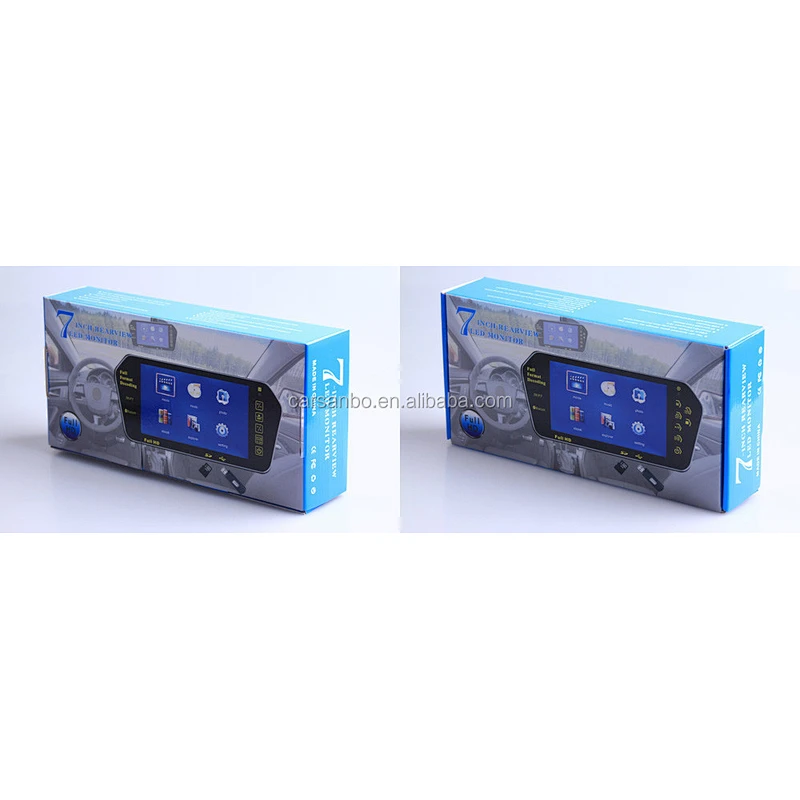 7 inch rear view reverse mirror car monitor with touch key for all vehicles