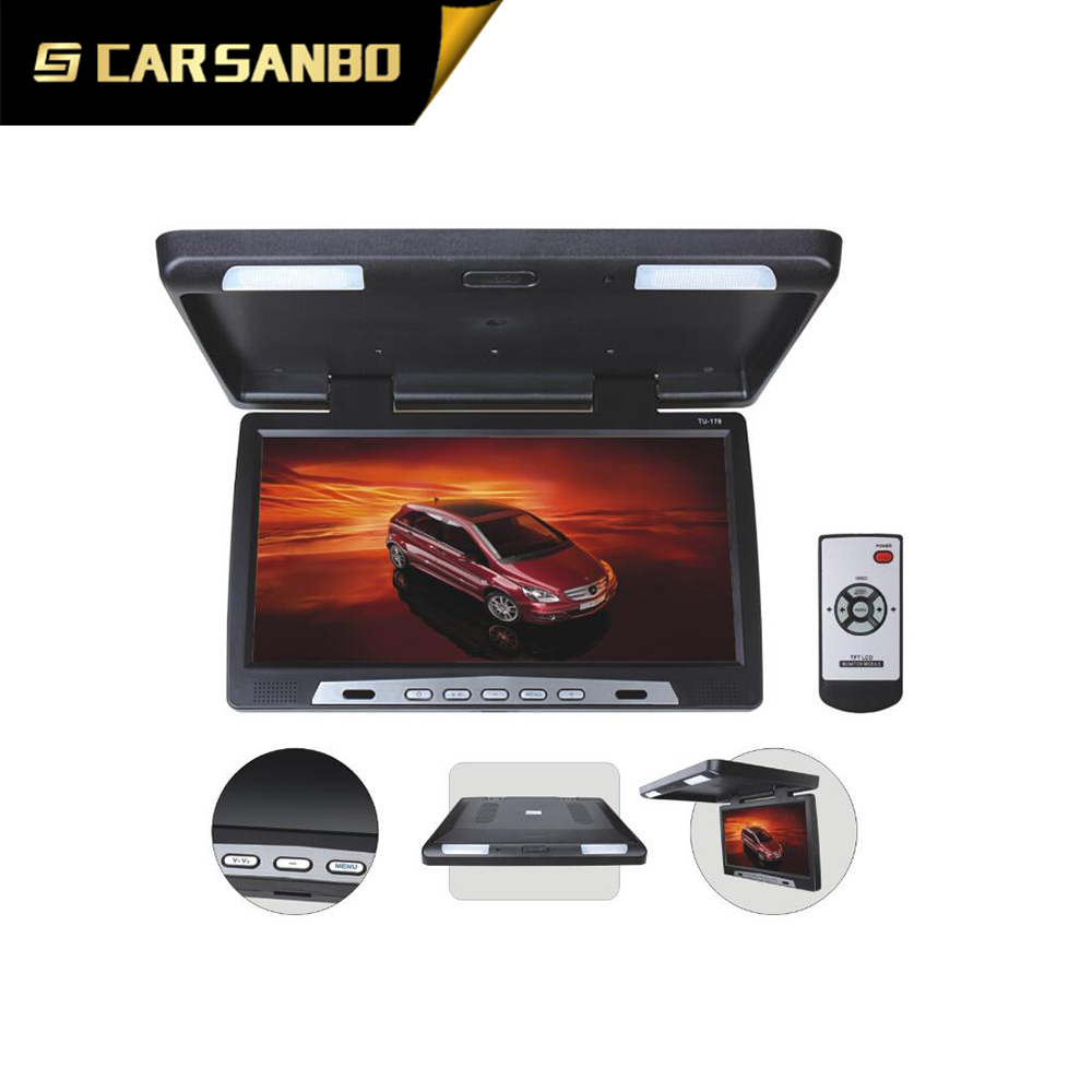 High resolution17inch Roof mount monitor with IR transmitter for cars