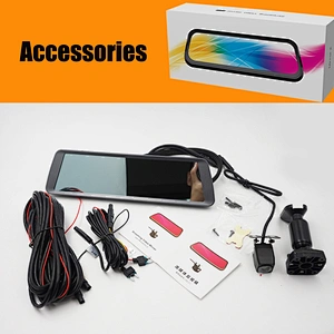 9.88inch screen OEM mirror with dual 1080p DVR camera