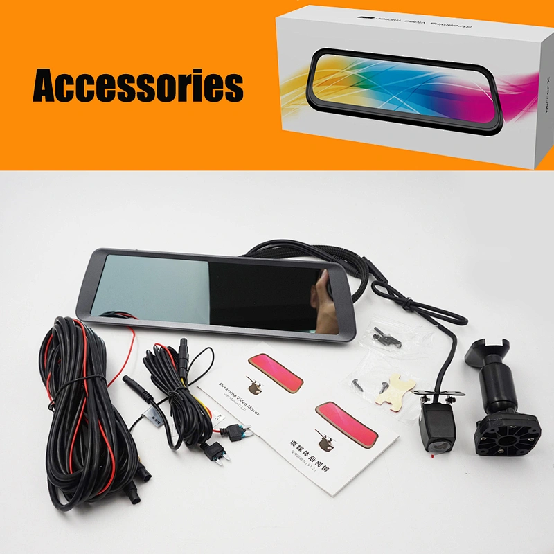 9.88inch screen OEM mirror with dual 1080p DVR camera