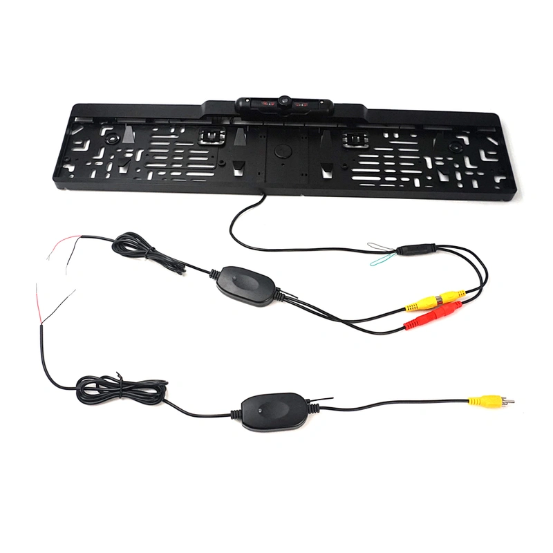 EU license plate camera IR night vision front reverse dual control car camera with 2.4G Transmitter and Receiver