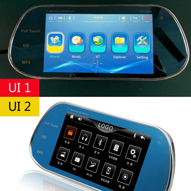 7inch support 1080P video MP5 touch screen car rear mirror monitor with mirror link