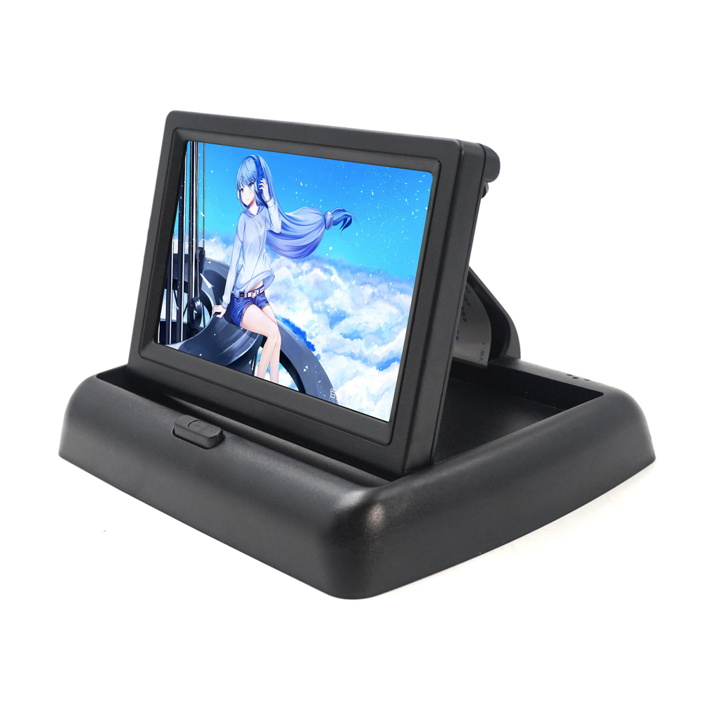 4.3inch DC12-24V foldable dash monitor for cars