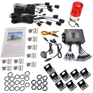 Waterproof 8pcs sensors warning light alarm visible radar parking sensor system for Truck / Excavator / Trailer