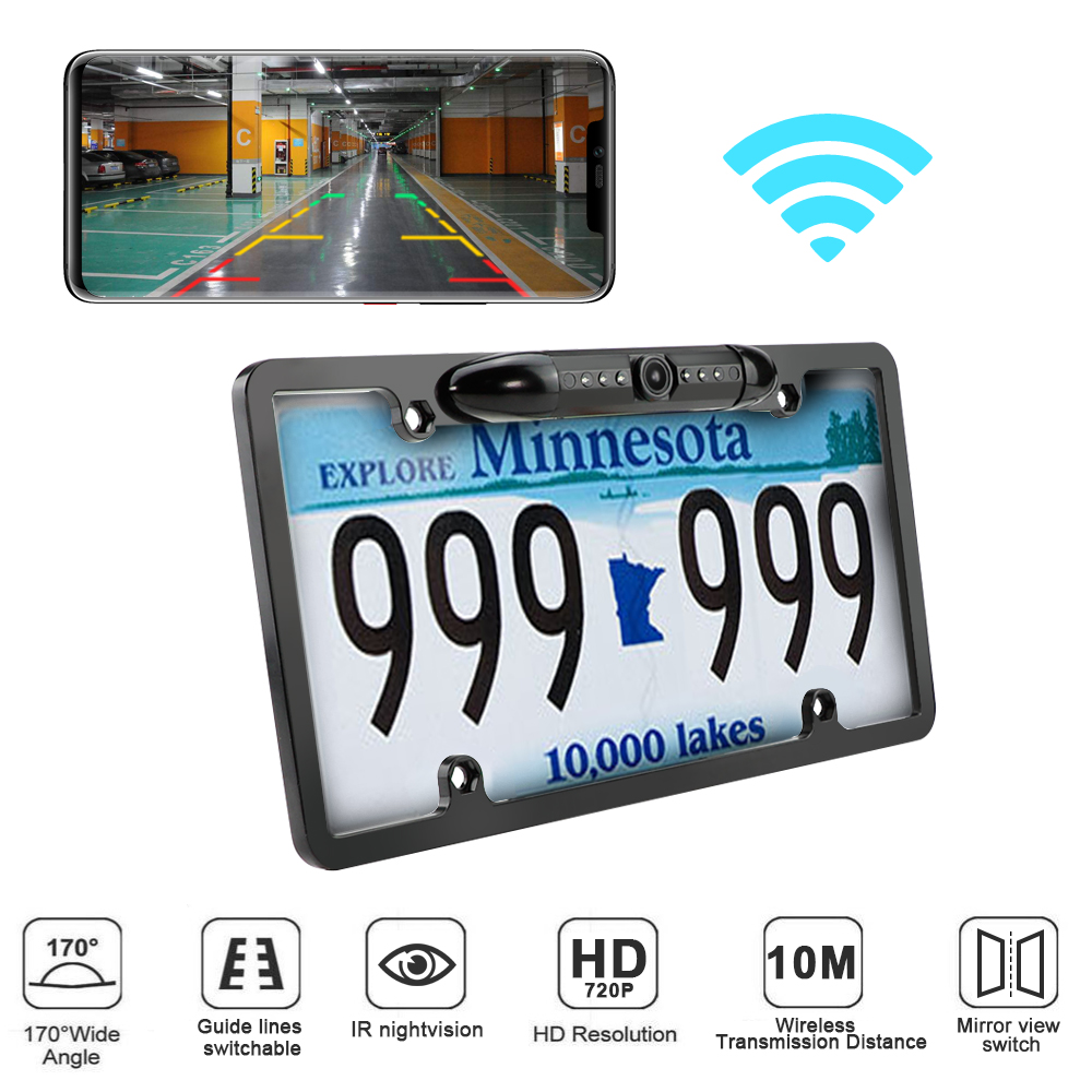HD US License Plate frame wifi camera with IR nightvision