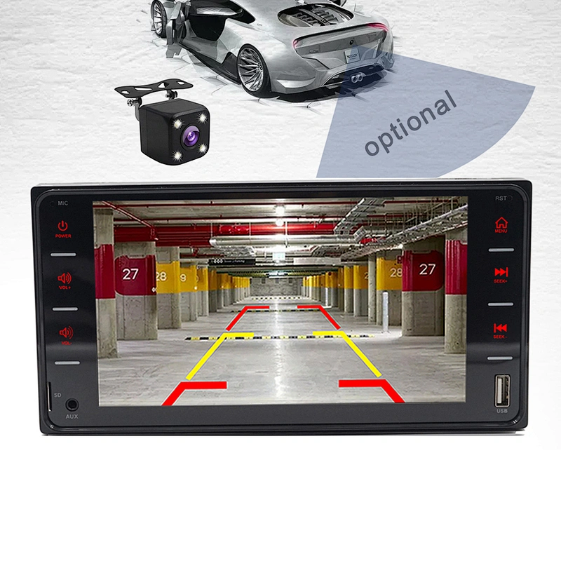 touch key toyota universal 7inch 2 din mp5 with mirror link BT and FM