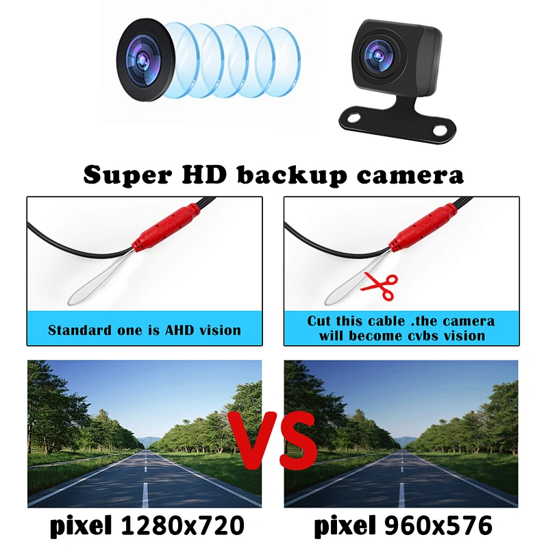 CAM722 Super night vision car reverse camera with CBVS and AHD signal switchable