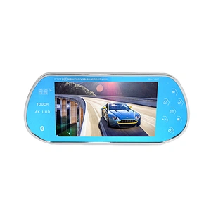 7inch interior rearview mirror monitor with USB interface and touch key and temperature display