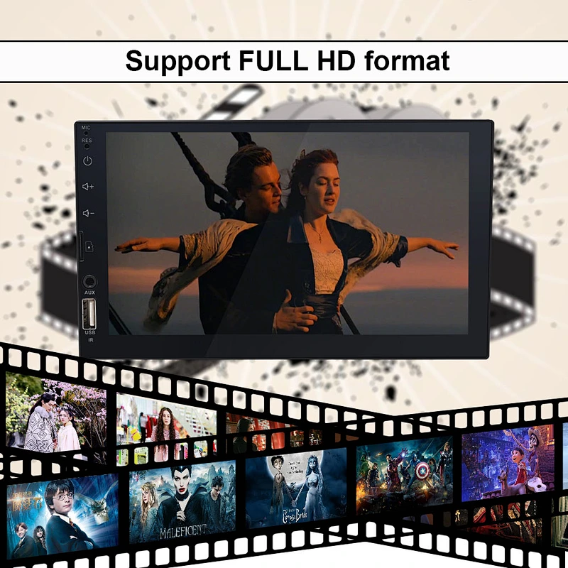 Full image touch screen support mirror link/FM/camera 2 din car radio MP5 Player