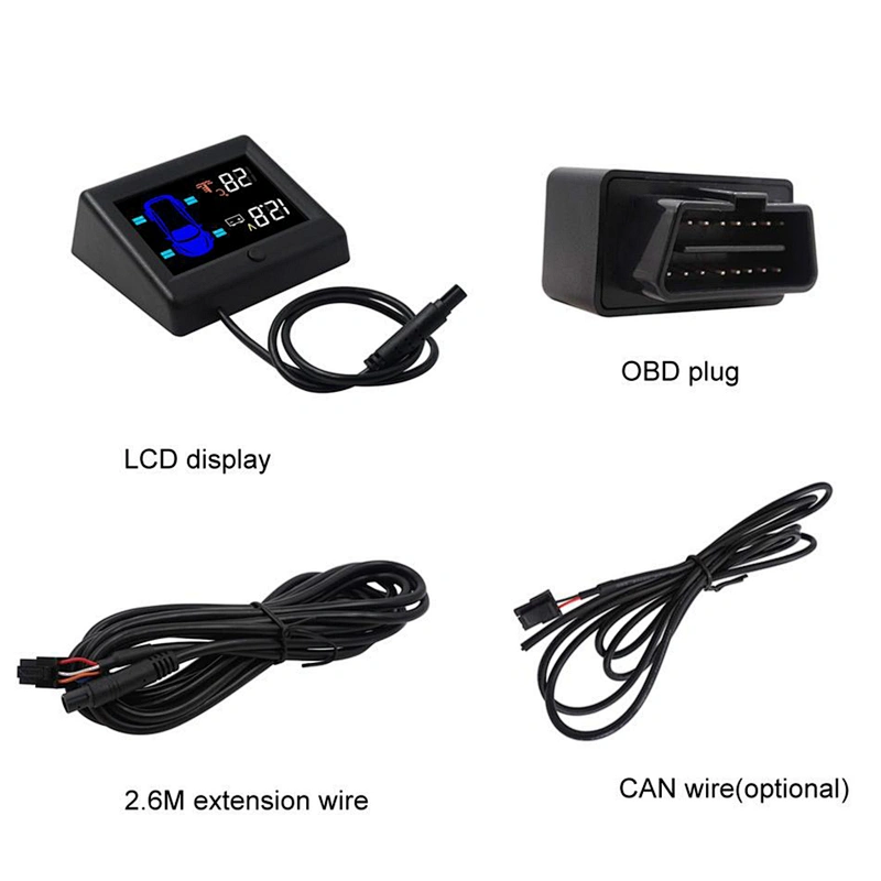 universal OBD version Vehicle Tire Safety Warning System car TPMS with no battery