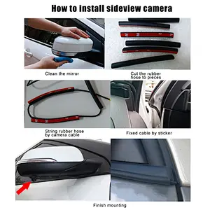 Intelligent wireless switch side view with rearview image 2-way input side view camera system (car monitor version)