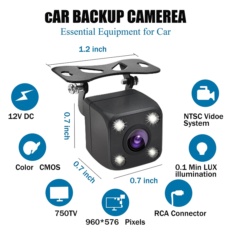 12V Hanging 170 Degree 4LEDs Night Vision Infrared Back Camera For cars