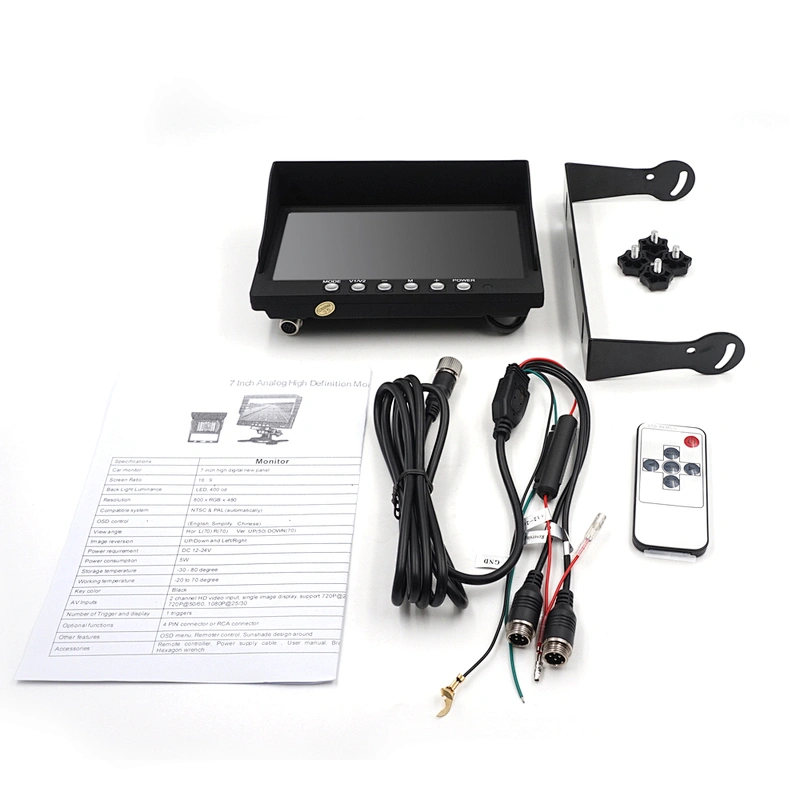 7inch U bracket 2 way input  AHD stand alone monitor for Truck or bus