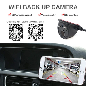 wireless 5G wifi USB car side view  camera with LED light