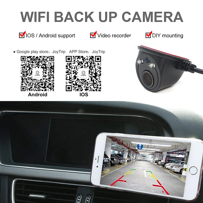 wireless 5G wifi USB car side view  camera with LED light