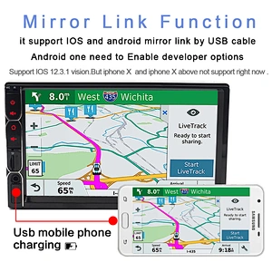 7inch 2 din mp5 with mirror link function