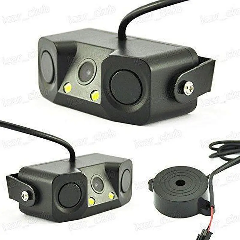 3 in 1 wide angle HD Car Rearview Camera Video Parking Sensor car Radar Detector with buzzer