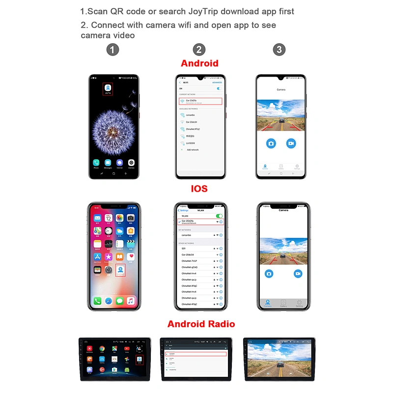 Support android screen connecting display wireless 5G wifi car camera
