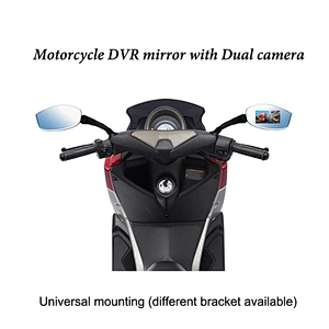 2017 New HD 720p Dual lens mirror camera for motorcycle rear view camera