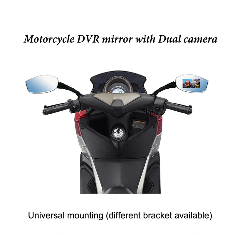 2017 New HD 720p Dual lens mirror camera for motorcycle rear view camera
