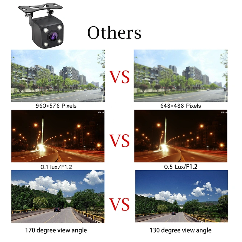 12V Hanging 170 Degree 4LEDs Night Vision Infrared Back Camera For cars