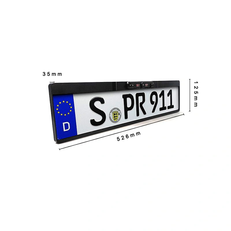 EU license plate camera IR night vision front reverse dual control car camera with 2.4G Transmitter and Receiver