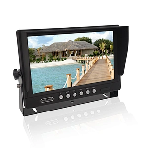 9inch quad heavy duty stand alone monitor with 4 way video input
