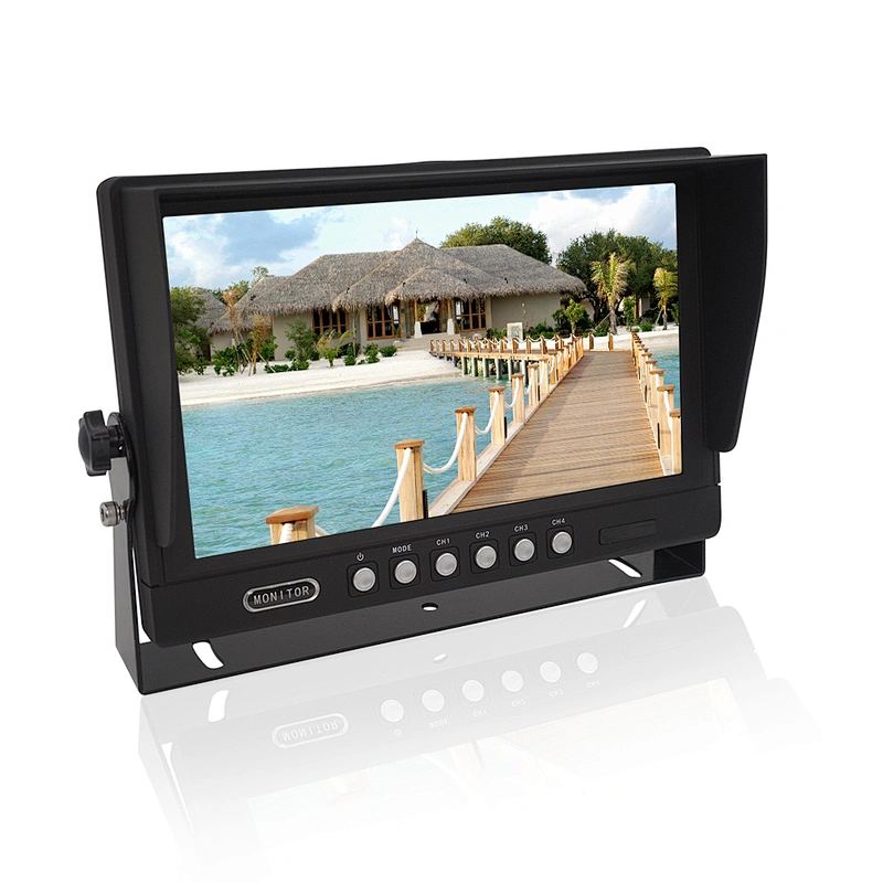 9inch quad heavy duty stand alone monitor with 4 way video input