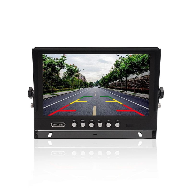 9inch quad heavy duty stand alone monitor with 4 way video input