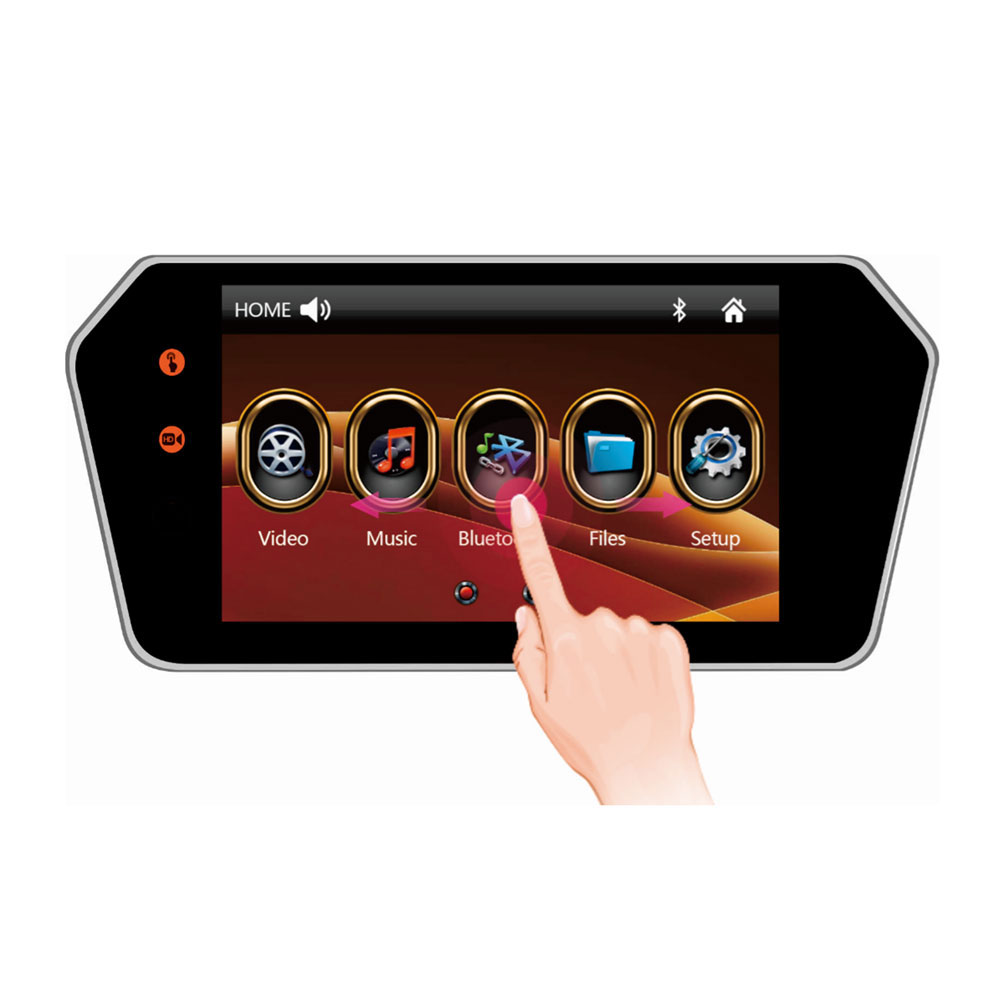 7inch touch screen ultrathin rearview mirror monitor with MP5
