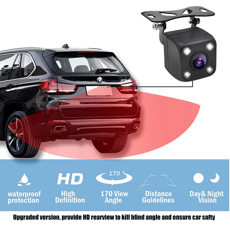 12V Hanging 170 Degree 4LEDs Night Vision Infrared Back Camera For cars