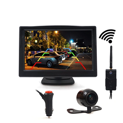 DC6-30V Digital Wireless 5inch bus screen car monitor with 16mm mini car camera front/ rear view