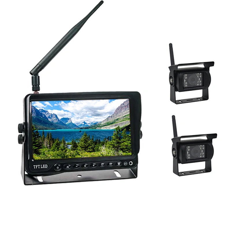 TS715W 7 Inch Digital Wireless Monitor +4PCS bus camera for Wireless Car System