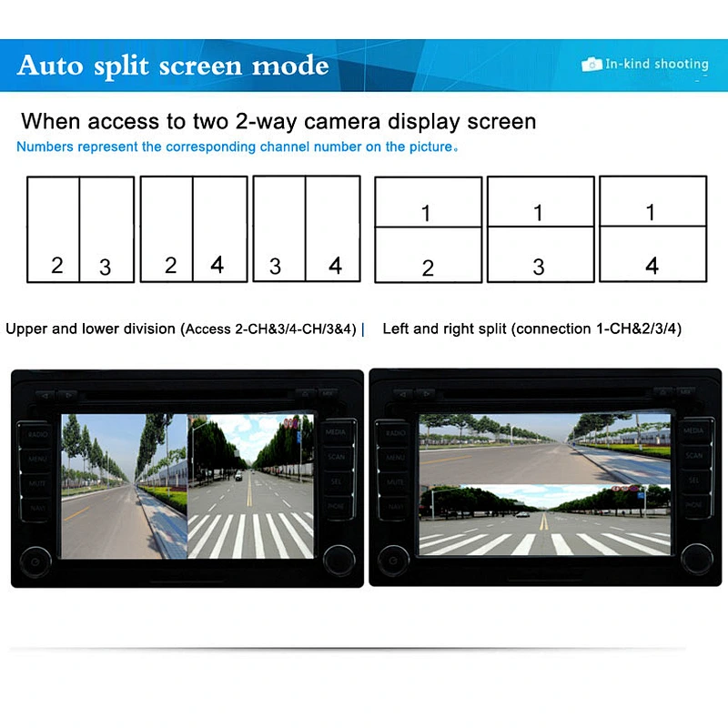 4CH Quad video switch box with camera recorder function