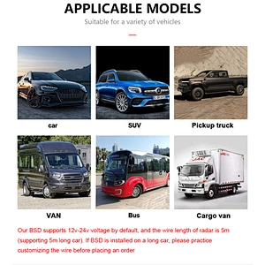 Easy installation BSD millimeter wave radar lane changing assist system for cars and trucks