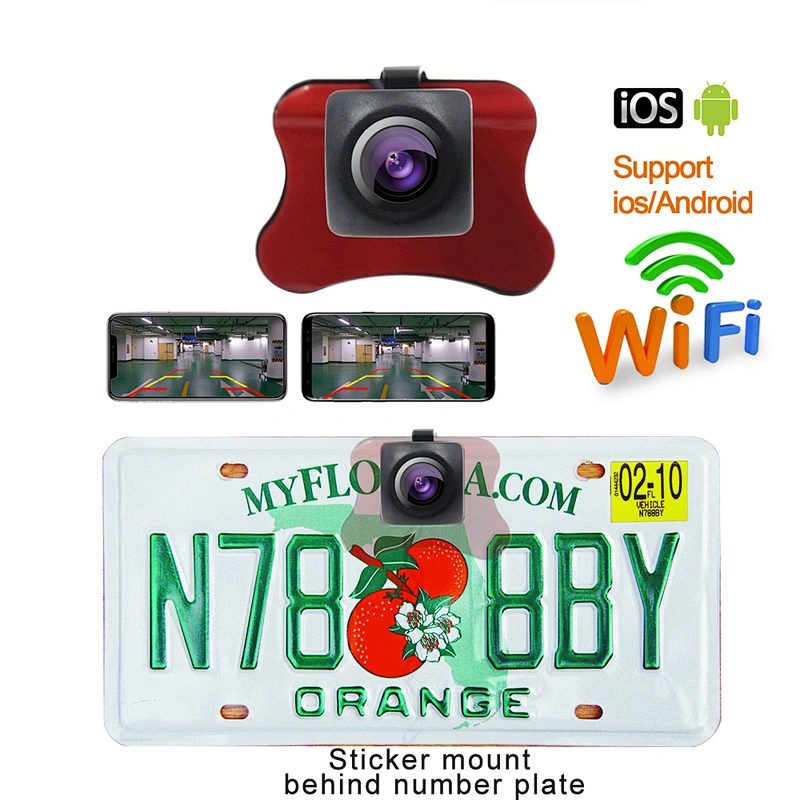 New design sticker mounting Wireless Car back up Camera WIFI car rearview Camera