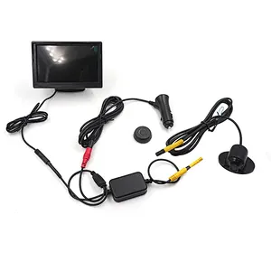 Intelligent wireless button control car side view camera system with 5inch TFT monitor