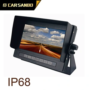TS73W 7inch car lcd auto waterproof monitor /3 video input&sun visor