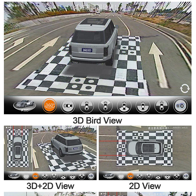 Support Japanese Language super night vision new 3D 360 around view system for civic