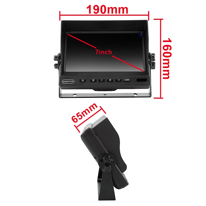 7 inch IPS 2 split AHD monitor with dual recording function